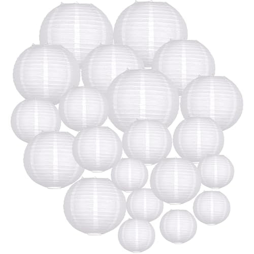 21 Pack White Paper Lanterns (21 Count)