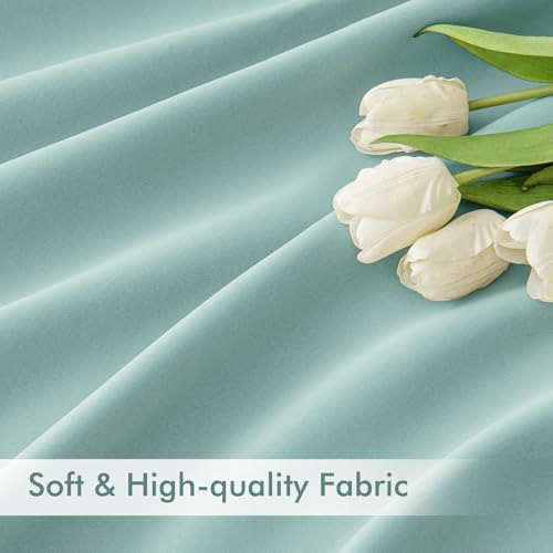 Aqua Back Tab Blackout Curtains 52x72 Inches Long 2 Panels Set