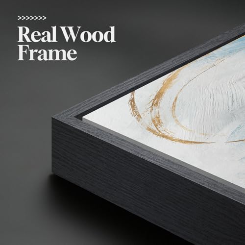 Extra Large Framed Navy Blue Abstract Wall Art for Living Room