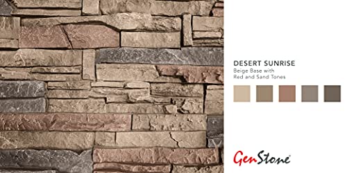 Faux Stacked Stone 90 Degree Inside Corner Panel 22.5" x 12" in Desert Sunrise Color for Do It Yourself Friendly Home Improvement Projects