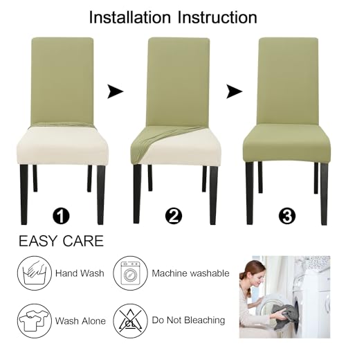 Sage Green Chair Covers for Dining Room Set of 2