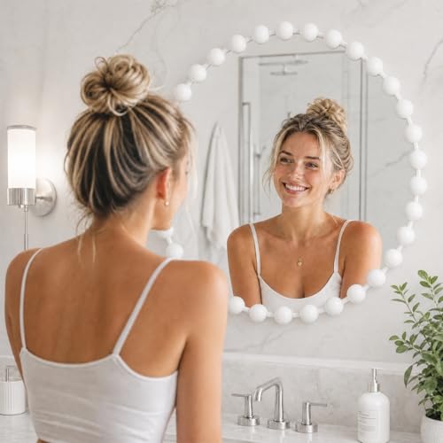 36 inch White Round Mirror