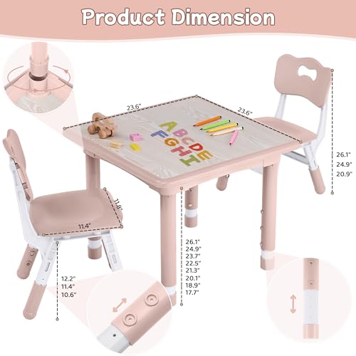 Toddler Table and Chair Set (3 Count)