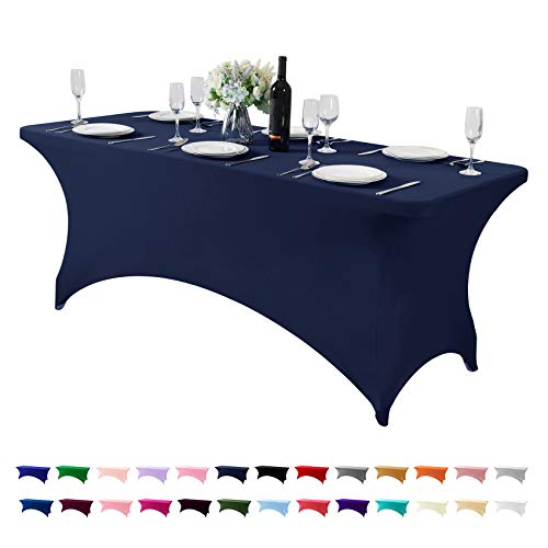 Spandex Table Cover for 6Ft or 4fT or 8ft Table Universal Fitted Stretch Tablecloth for Party