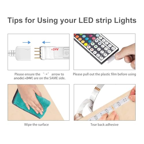 Led Strip Lights 32.8 ft RGB Color Changing Lights Strip for Bedroom (32.8 Feet)
