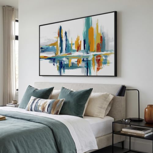 Extra Large Framed Modern Colorful Abstract Wall Art