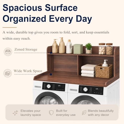 Washer Dryer Countertop with Extra Tall Shelf