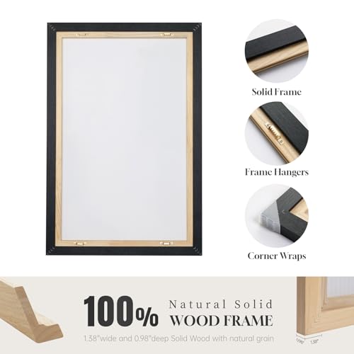 Framed Black and White Abstract Wall Art for Living Room (3 Count)