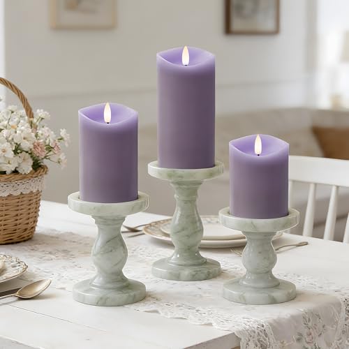 Pastel Purple LED Real Wax Made Flameless Battery (3 Count)