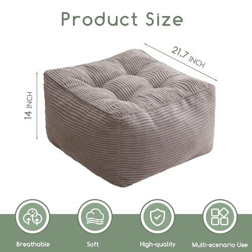 Square Stuffed Pouf Ottoman