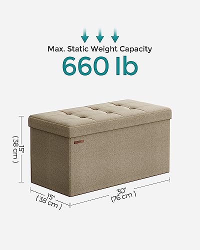 30 Inches Folding Storage Ottoman Bench