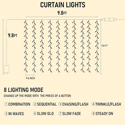 300 LED Curtain String Lights (300 Count)