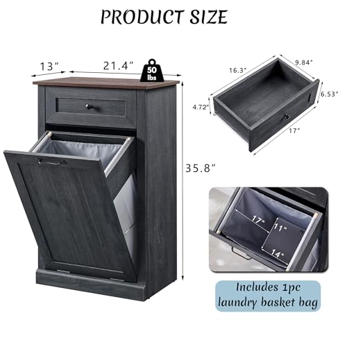 Tilt Out Laundry Hamper Cabinet