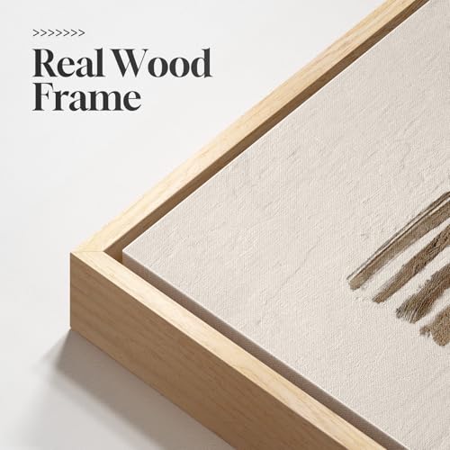 Large Framed Neutral Abstract Wall Art for Living Room