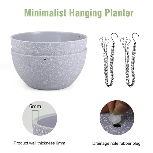 10 inch Hanging Planters for Indoor Outdoor Plants (2 Count)