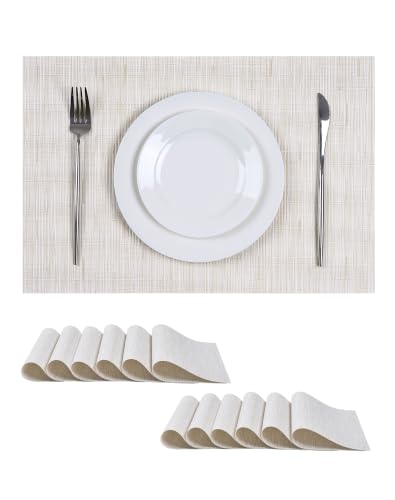 Pale Beige Placemats Set of 12 (12 Count)