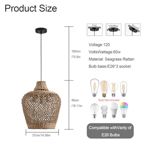 Rattan Pendant Light (3 Count)