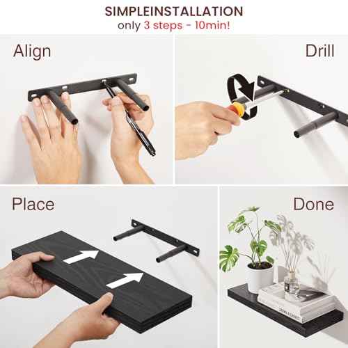 Black Floating Shelves 15.7in