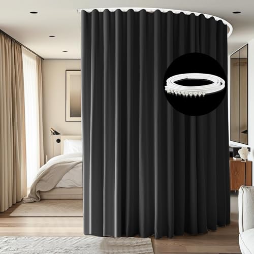 Room Divider Ceiling Mounted Curtains Track Sets Extra Wide Blackout Curtain Flexible Tracks for Bedroom Privacy Partition Separator
