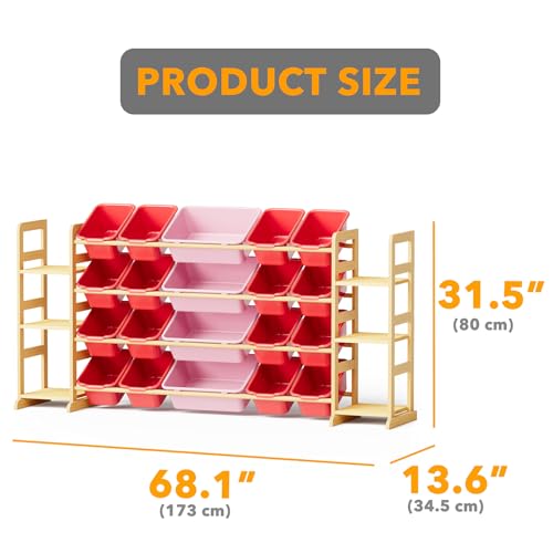 Toy Storage Organizer with 6 Shelves and 20 Bins