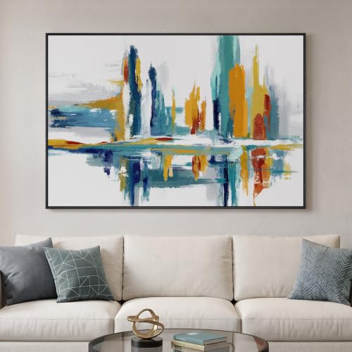 Extra Large Framed Modern Colorful Abstract Wall Art
