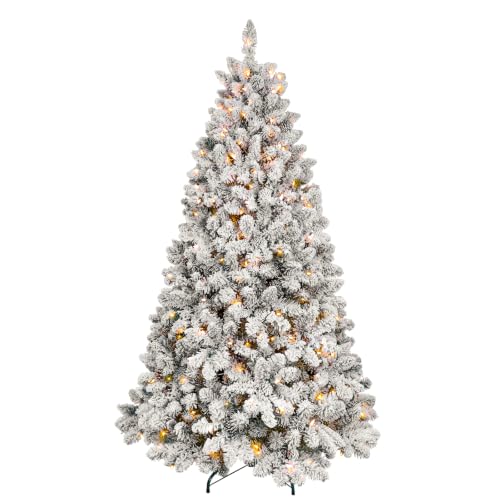 7.5 ft Prelit Flocked Christmas Tree