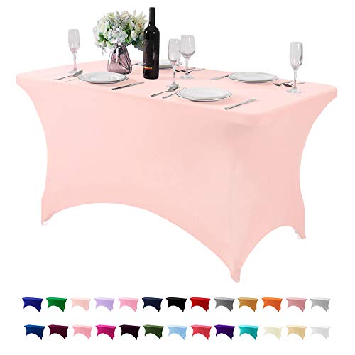Spandex Table Cover for 4FT or 6ft or 8ft Table Universal Fitted Stretch Tablecloth for Party