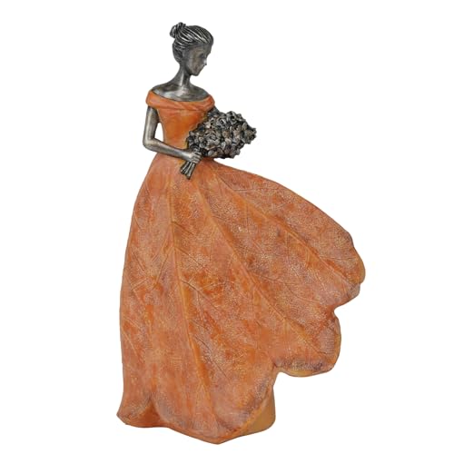 Fairy Statue Orange Leaf Angel Girls 7.5 x 4.5 x 11.5 Inch