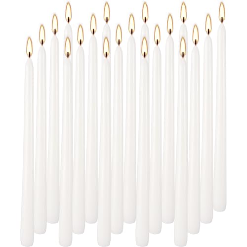 20 Pack White Taper Candles 12 Inch Tall 3 (20 Count)