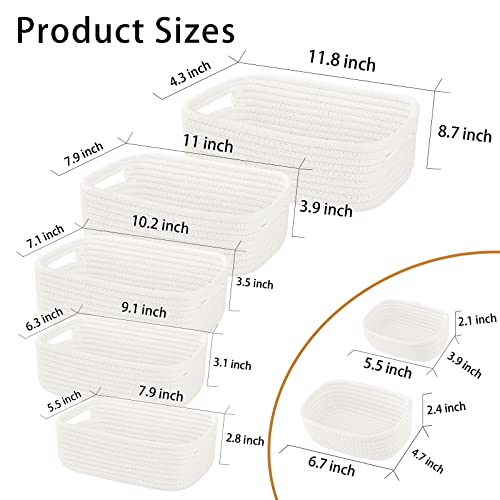 7 Piece Cotton Rope Woven Basket Set