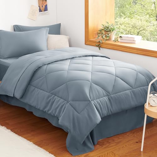 Twin Comforter Set 68"x88" Dusty Blue