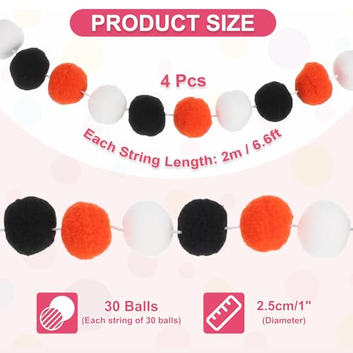 26Ft Pom Pom Garland Decorations