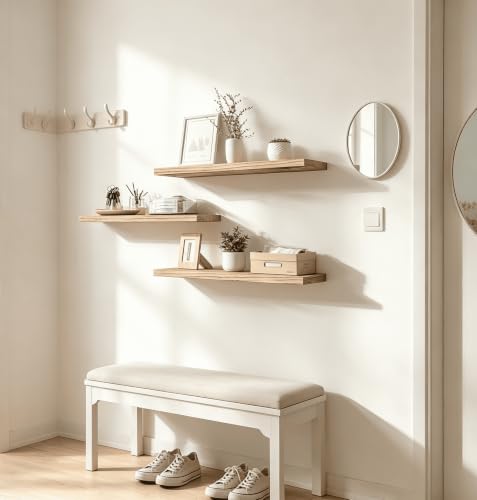 Wood Floating Shelves for Wall Decor (4 Count)
