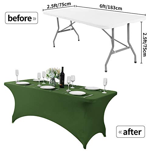 2Pack Spandex Table Cover for 6Ft or 4fT or 8ft Table Universal Fitted Stretch Tablecloth for Party