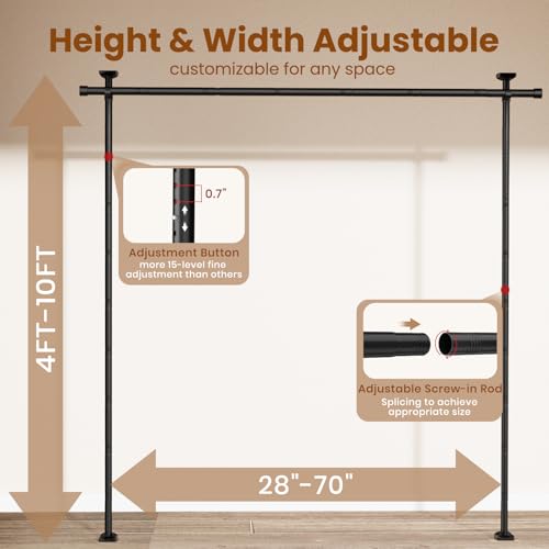 Room Divider No Drilling Curtain Rod Wall Divider for Room Separation Black