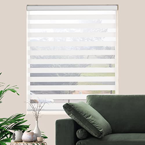 Zebra Blinds for Windows Dual Layer Light Filtering Privacy Free