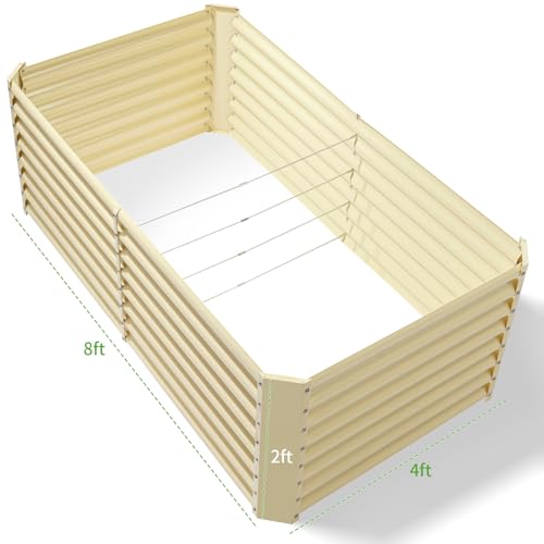 8×4×2ft Galvanized Raised Garden Bed