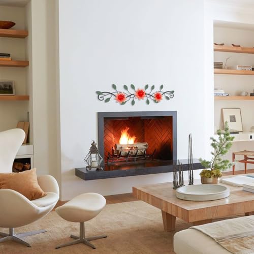 Metal Wall Art Modern Minimalist Metal Flowers Indoor Decor Horizontal Wall Art Iron Artwork