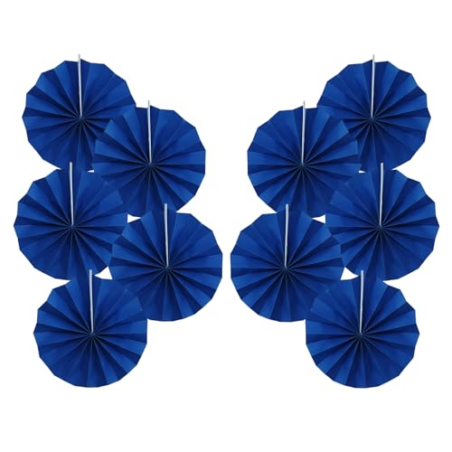 Blue Birthday Decorations DIY Blue Paper Fans Hanging Decoration 8in (30 Count)
