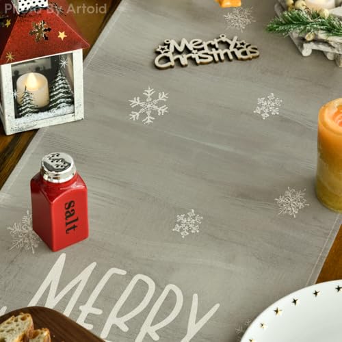 Grey Xmas Trees Table Runner Home Party Decor 13x72 Inch