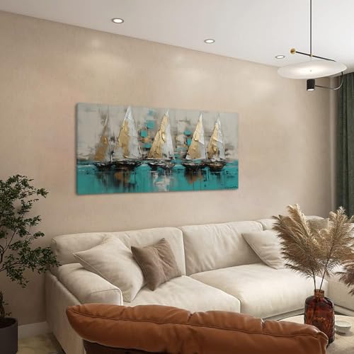 Framed canvas wall art Large Boats for living room Nature bedroom Decor Ocean landscape sailboat Canvas painting Ready to Hang Office Home Decoration sea poster Pictures