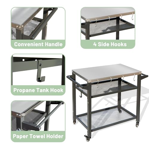 Domi 3 Shelf Outdoor Grill Table