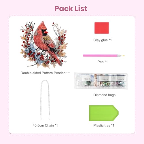 Diamond Hanging Art Kits for Adults Cardinal Birds