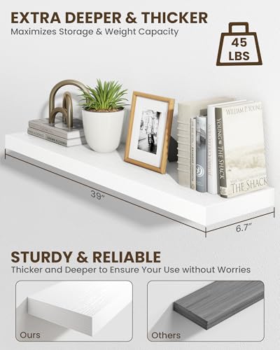 40" Floating Shelves for Wall (2 Count)