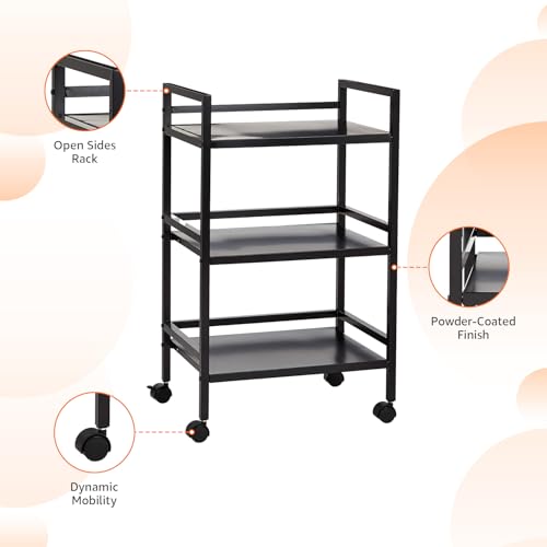 3 Tier Metal Rolling Utility Cart