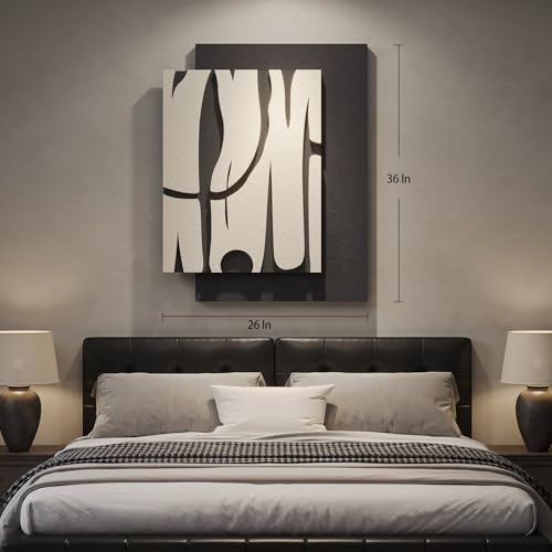 3D Black and White Abstract Wall Art
