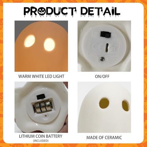 3 Pack Cute Ghost Light Up Halloween Decor (3 Count)