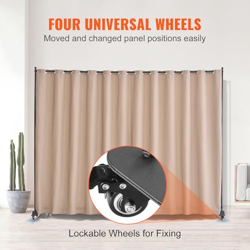 Room Divider Portable Panel Room Divider with Wheels Curtain Divider Stand