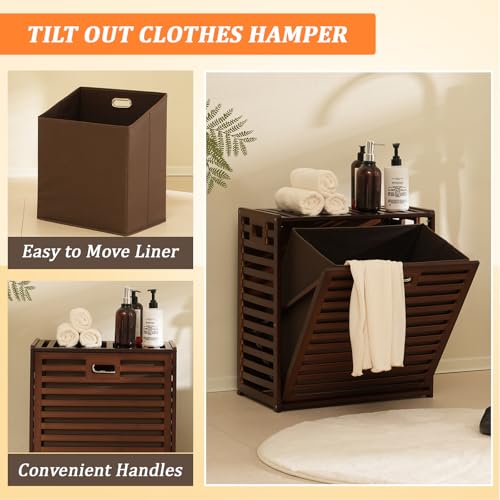 Tilt Out Laundry Hamper with Shelf