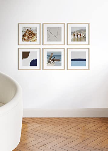 Beige Oak Wood 16x16 Picture Frames (6 Count)